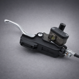Sur-Ron Ultra OEM brake lever and master cylinder on a gray background