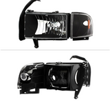 Spyder® - Black Factory Style Headlights with Corner Lights.